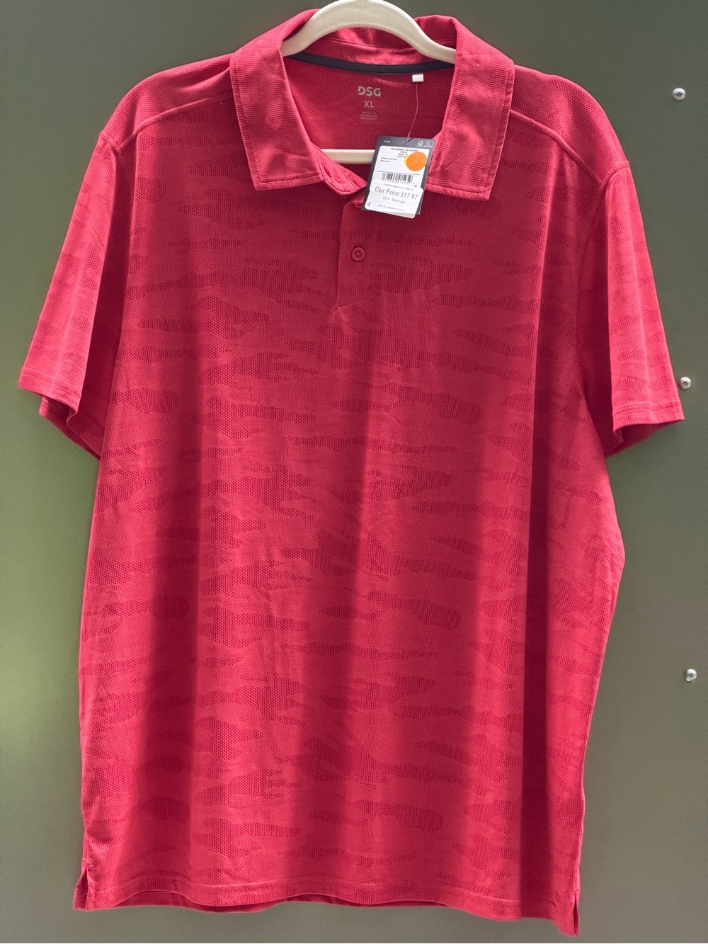 DSG Men's Deep Red Textured Polo